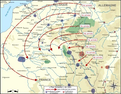 Comment s'appelle le plan allemand mis en œuvre en août 1914 qui, par l'invasion de la Belgique, devait permettre aux troupes allemandes d'envelopper et détruire l'armée française ?