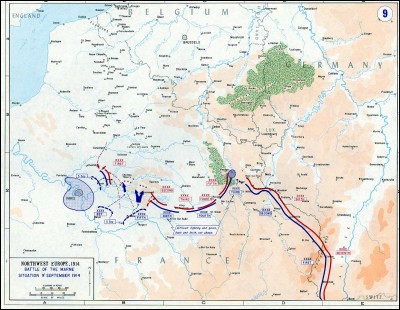 Quelle célèbre bataille du 5 au 13 septembre 1914 marque l'arrêt de la progression allemande sur le territoire français ?