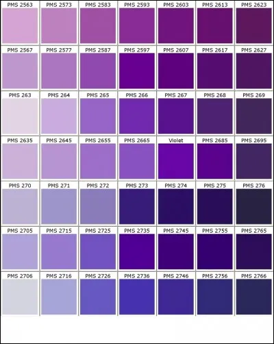 Quelle couleur n'est pas une variété de violet ?