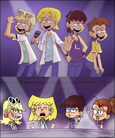 Les aînés des enfants Loud apparaissent-ils sur l'image du haut ou sur celle du bas ?