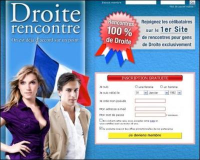 Sur le nouveau site de rencontres '100% de droite', le drapeau franais est diffrent de celui qui flotte sur le site de rencontre '100% de gauche'. On y voit :