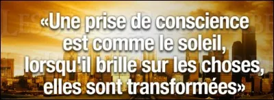 "Une prise de conscience est comme le soleil, lorsqu'il brille sur les choses elles sont transformées" est un proverbe de :