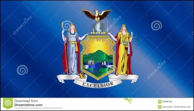 Destination 8 : New York . Regarde bien cette image, c'est le drapeau de l'État de New York. En dessous il est écrit "Excelsior". À ton avis qu'est-ce que ça signifie ?