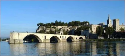 Que peut-on voir à droite, en arrière plan du pont Saint-Bénézet ?