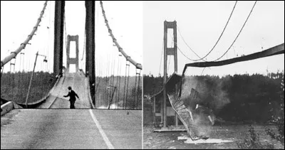 En quelle année s'est effondré le pont de Tacoma à cause de fortes rafales de vent ?