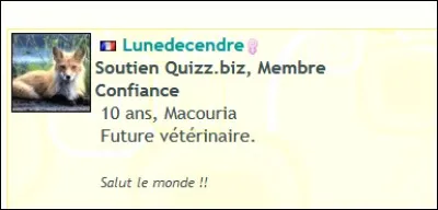 Sur Quizz.biz, de quelle couleur est le nombre à droite du profil d'un membre (qui indique sa position par rapport au top des meilleurs Quizzeurs) ?