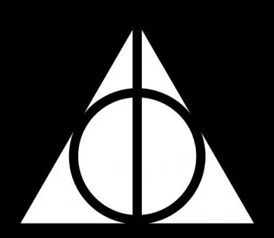 Que représente le triangle sur le symbole des reliques de la mort ?