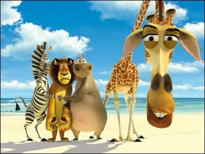 Parmi ces quatre personnages du dessin animé "Madagascar", lequel est le plus grand ?