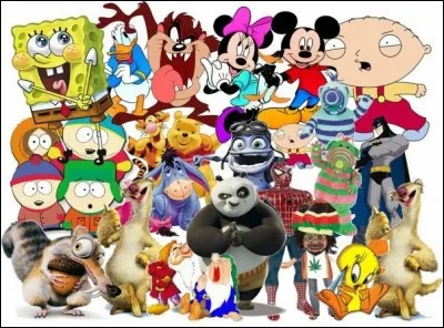 Parmi ces quatre personnages de dessins animés, lequel est le plus grand ?
