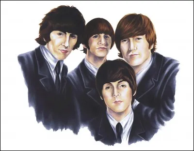 Parmi ces quatre chanteurs du groupe "The Beatles", lequel est le plus petit ?