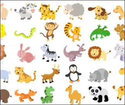 Parmi ces quatre animaux, lequel est le plus petit ?