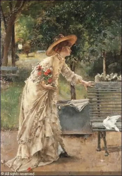 Qui a réalisé la toile "L'après-midi au parc" ?
