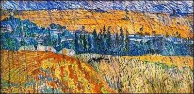 Qui a représenté "Auvers, paysage sous la pluie" ?