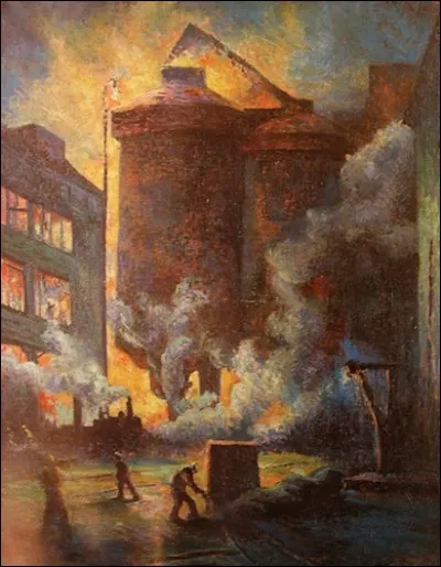 Qui a peint "Les Hauts-Fourneaux &agrave; Charleroi ?