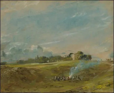 Qui a repr&eacute;sent&eacute; "Hamstead Heat avec un feu de camp" ?