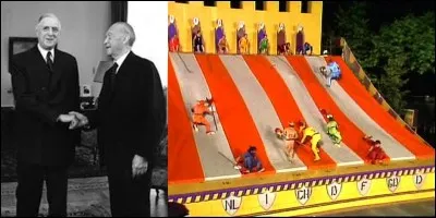 Politique internationale !
Lors d'un entretien à Rambouillet avec le Chancelier allemand Konrad Adenauer, le général Charles de Gaulle eut une attitude très étonnante. Intrigué le Chancelier allemand suivit son hôte et s'enthousiasma.
Leur attitude eut une conséquence assez particulière, laquelle ?
