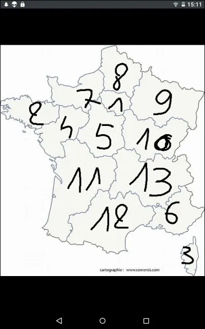 Quelle est la région avec le numéro 6 ?