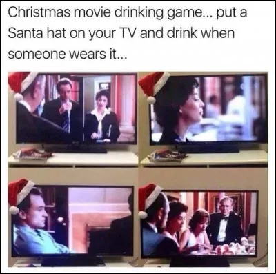 Voici une idée amusante pour les fêtes, il suffit pour cela de poser un bonnet de Père Noël sur le coin de l'écran de télévision, et au gré des images...