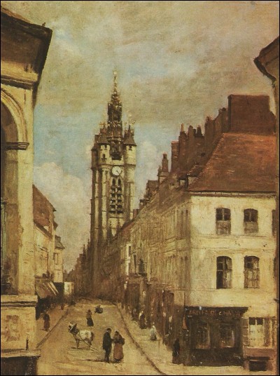 Camille-Jean-Baptiste Corot a peint une ville du nord et son beffroi : laquelle ?