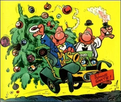 Trouvez le nom du papa d'Achille Talon, cet alambic vivant, qui nous lève son verre. Regardez ce gros moustachu éthylique, grand amateur de bière, mais plein de ressources inattendues, tant qu'il a sa bière ; physiquement, il est l'exacte copie de son fils, ils sont sosies avec une énorme moustache rousse au doyen.