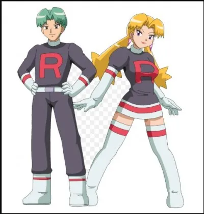 Ce duo de personnages dans les "Pokémon" portent des bottes. Comment se nomme l'organisation dont ils dépendent ?