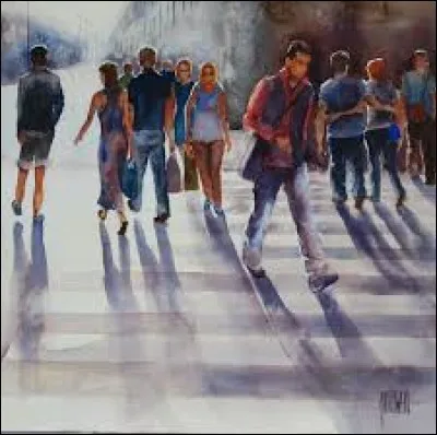 On distingue Georges ... les passants.