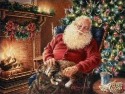Qui dort sur les genoux du père Noël ?