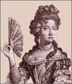 Petit dtail amusant : les dames se fardait souvent de mouches (petits cercles de velours) qui possdent une signification selon la place o elles se trouvent. Que veux dire une dame si elle se colle une mouche au coin de la bouche ?