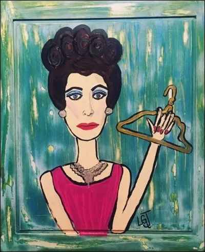 Ce dessin naïf représente une star de Hollywood, reconnaissable à l'accessoire qu'elle tient dans la main, selon les rumeurs. Qui est-elle ?