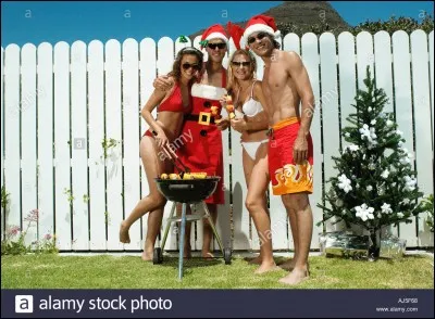 Christmas barbecue (pas besoin d'être expert en anglais pour savoir que le Christmas barbecue est un...barbecue de Noël tout simplement) il se mange dans un pays ou Noël tombe en été...oui un 25/24 Décembre en été. Mais quel est ce pays ?