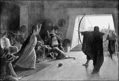 Qui est ce héros revenant de Troie étant le seul et unique à pouvoir bander son arc ?