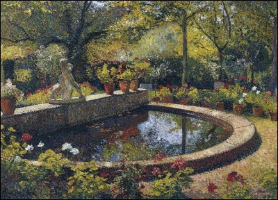 Qui a peint "Fontaine dans mon jardin" ?