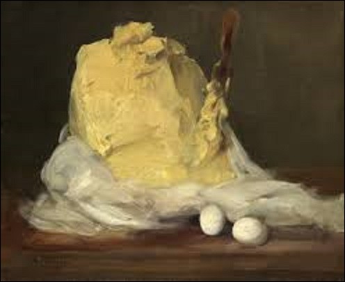 Entre 1875 et 1885, quel réaliste a peint cette nature morte intitulée ''Motte de beurre'' ?