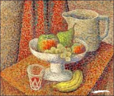 En 1905, quel peintre des mouvements néo-impressionnisme, divisionnisme, fauvisme et cubisme, a peint ce tableau intitulé ''Nature morte'' ?