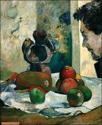 Mesurant 0,46 m de haut sur 0,38 m de long, ''Nature morte au profil de Laval'' est un tableau réalisé à Pont-Aven en 1886. Représentant une table avec des fruits et une sculpture en céramique, le tout regardé par le peintre Charles Laval (1861-1894), quel postimpressionniste a immortalisé cette scène ?