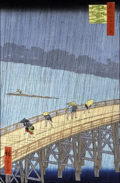 Parmi ces peintres, lequel s'est inspiré de cette estampe nommée "Le pont d'Ohashi et Atake sous une averse soudaine" d'Hiroshige Utagawa et l'a repris ?