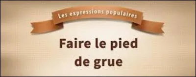 Expression : 
Que signifie l'expression ''Faire le pied de grue'', ou ''Faire le pied de la grue'' ?