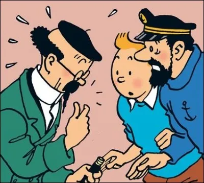 Que tient donc ce cher professeur Tournesol dans sa main droite ?