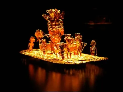 Cette pièce qui alimente les légendes, fut découverte en 1856 dans une grotte par des paysans. Il s'agit d'un artefact unique fabriqué par les Muisca, un peuple indigène précolombien. Il est considéré comme le meilleur exemple d'une pièce en offrande aux dieux. 
Rapidement acheté par le Musée de l'Or et depuis exposé à Bogotá. Quel est l'un des noms de l'objet le plus légendaire du musée ?
