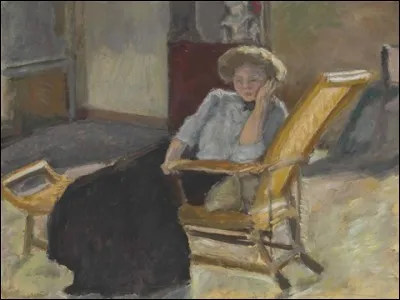 Qui a représenté cette "Jeune femme assise sur une chaise longue" ?