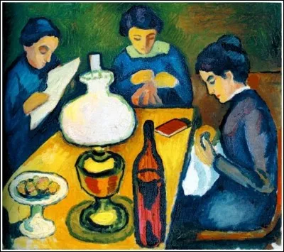 Qui a représenté "Trois femmes à table à la lueur de la lampe" ?