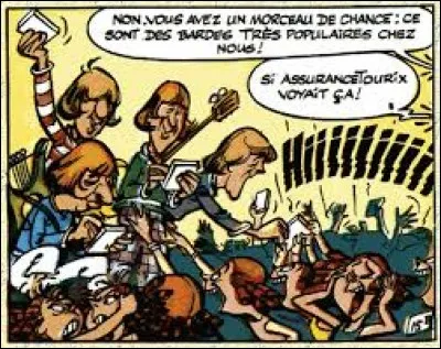 Quel groupe de rock trouve-t-on dans l'album "Astérix chez les Bretons" ?