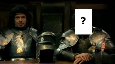 Dans cette scène où nos chevaliers doivent faire une prière pour leurs camarades tombés au combat, qui est assis à côté de Léodagan ?