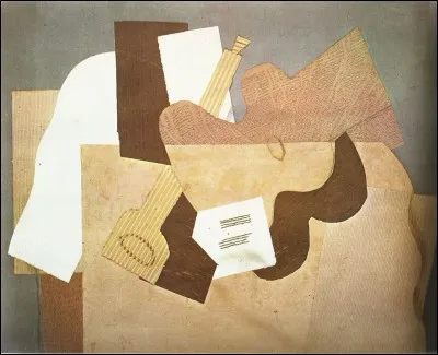 Dans cette peinture de Georges Braque, il y a deux instruments, une guitare et...