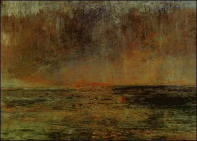 Qui a réalisé cette uvre intitulée "Grande Marine au	coucher	de soleil" ?