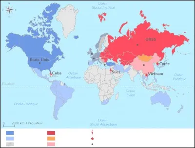 Avec la carte les États-Unis et l'URSS sont-ils éloignés ?