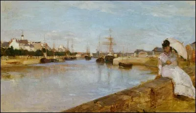 Cette « Vue du petit port de Lorient » retrace un périple dans la ville de Lorient où Berthe va rejoindre sa sur Edma (elle vient d'épouser Adolphe Pontillon, officier de marine, en 1863). Avec quel moyen de transport Berthe se rend-elle à Lorient ?