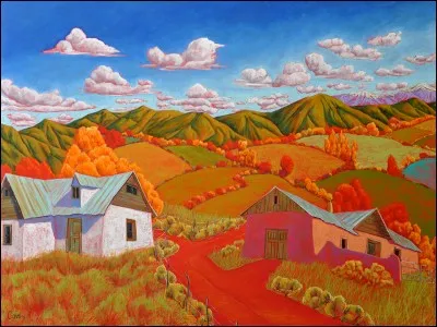 L'expression "On n'est pas sorti de l'auberge" provient de la fameuse affaire criminelle de l'auberge rouge (début XIXe), dont on a fait un film avec Fernandel... (Peinture Jennifer Cavan)