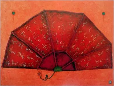 L'expression "Un péquin" a bien un lien avec la Chine (et Pékin)... (Peinture Diana Thiry, Chinese fan)