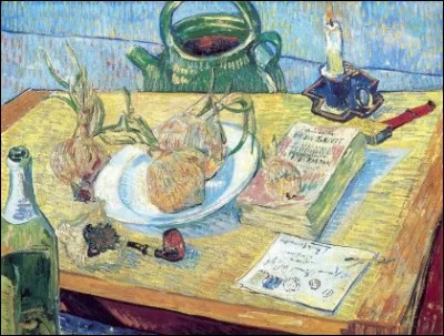 L'expression "En rang d'oignons" est née d'une coutume de tressage bourguignonne des oignons, échalottes etc... (Peinture Vincent Van Gogh)